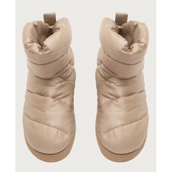 Piumestudio Luna Camel Pillow Boot Womens 37 Evereve‎ Ankle Bootie Vegan New - Picture 4 of 7